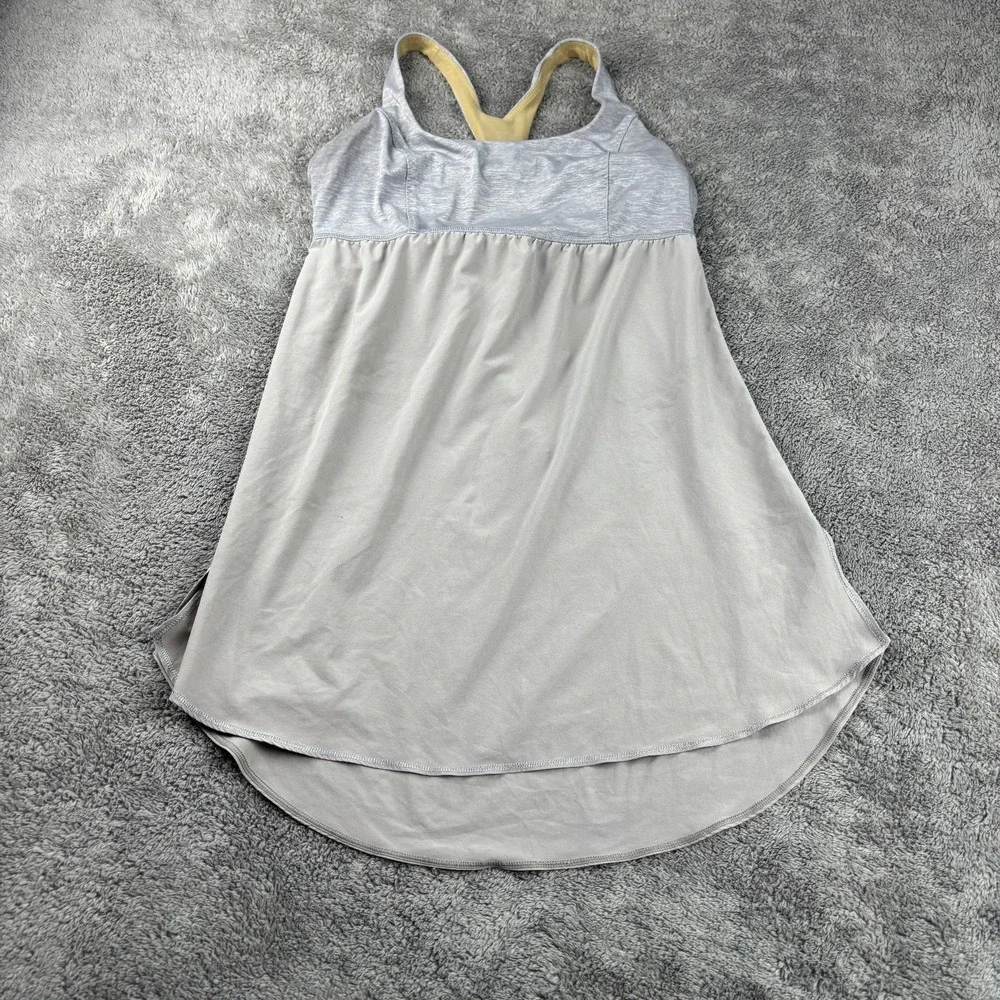 Lululemon Old Style Razorback Tank Top‎ Womens 4 Gray Yellow